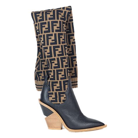 fendi sock booties|Fendi plaid cowboy boots.